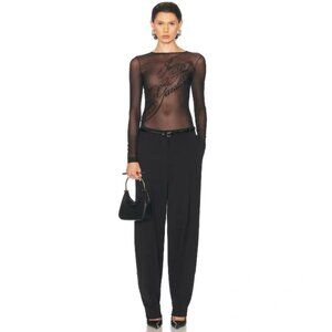 Jean Paul Gaultier embroidered high-elastic long-sleeved T-shirt bottoming shirt